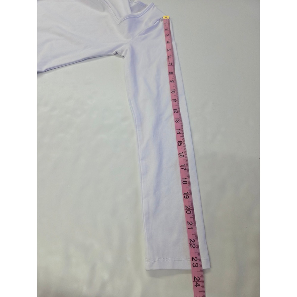 Mangopop White Long Sleeve Square Neck Bodice Snap Gusset Bodysuit Size M New - Picture 5 of 9